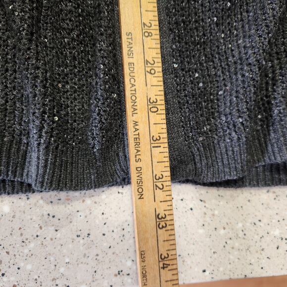 Victoria's Secret Long Open Cardigan Sweater Sequin Sparkle Grey Sz M Cozy Soft - Picture 13 of 13